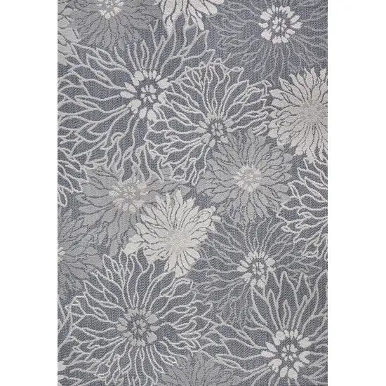 Navy Blue And Gray Floral Indoor Outdoor Area Rug Photo 3