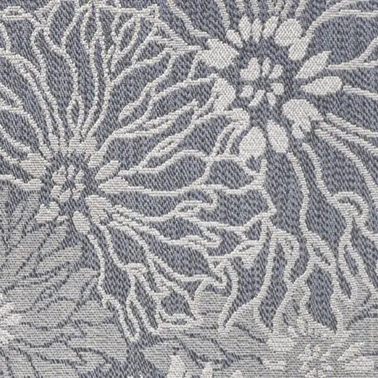 Navy Blue And Gray Floral Indoor Outdoor Area Rug Photo 2