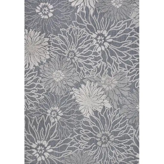 Navy Blue And Gray Floral Indoor Outdoor Area Rug Photo 1