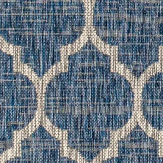 Navy Blue And Gray Geometric Indoor Outdoor Area Rug Photo 2