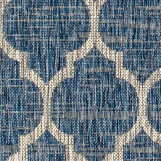 Navy Blue And Gray Geometric Indoor Outdoor Area Rug Photo 2