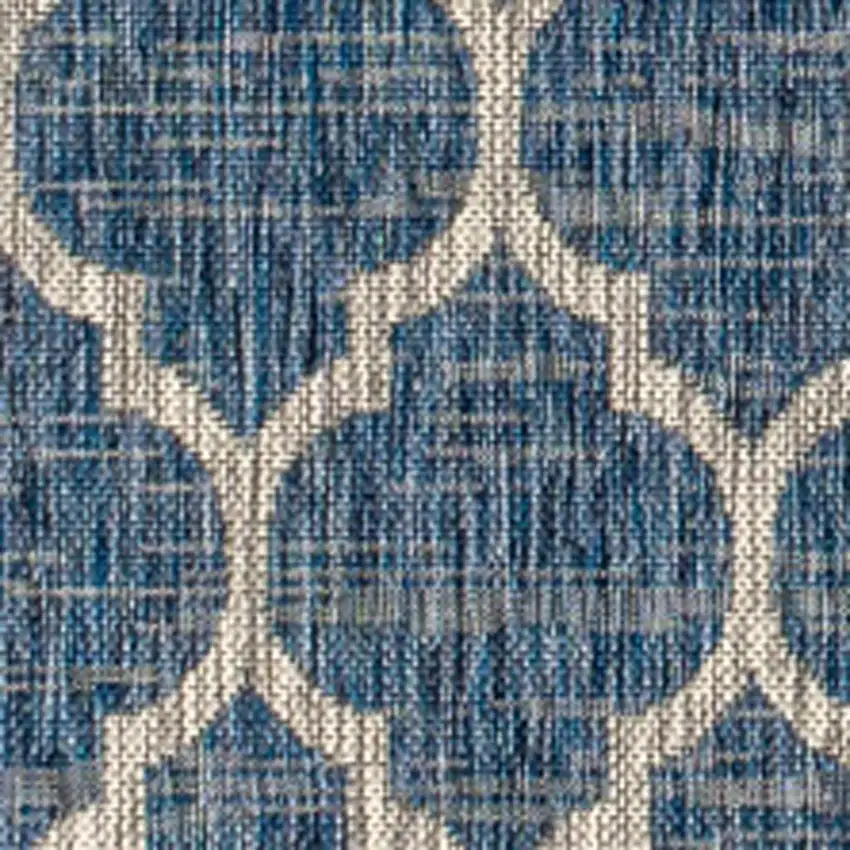Navy Blue And Gray Geometric Indoor Outdoor Area Rug Photo 2