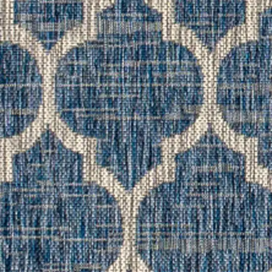 Navy Blue And Gray Geometric Indoor Outdoor Area Rug Photo 2