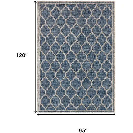 Navy Blue And Gray Geometric Indoor Outdoor Area Rug Photo 4