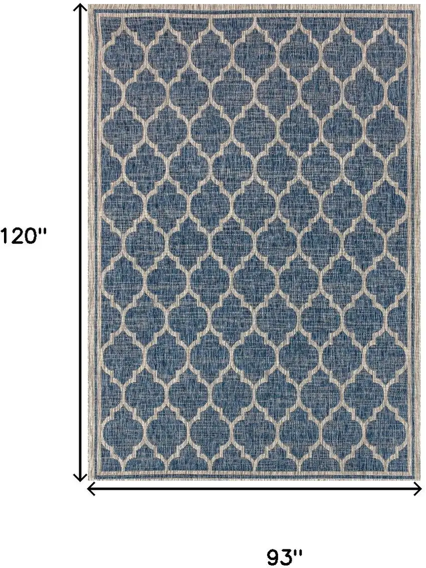 Navy Blue And Gray Geometric Indoor Outdoor Area Rug Photo 4