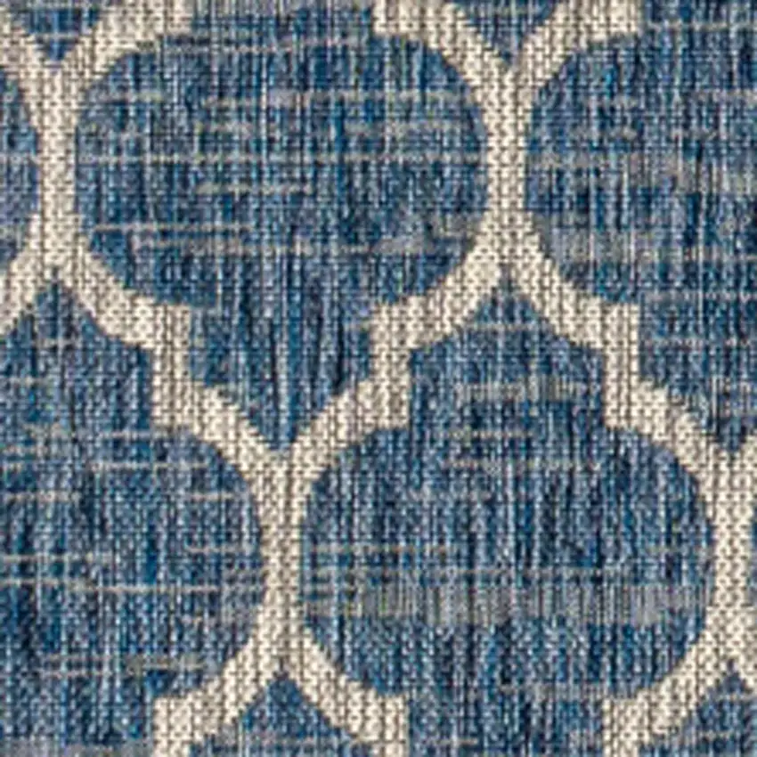 Navy Blue And Gray Geometric Indoor Outdoor Area Rug Photo 2