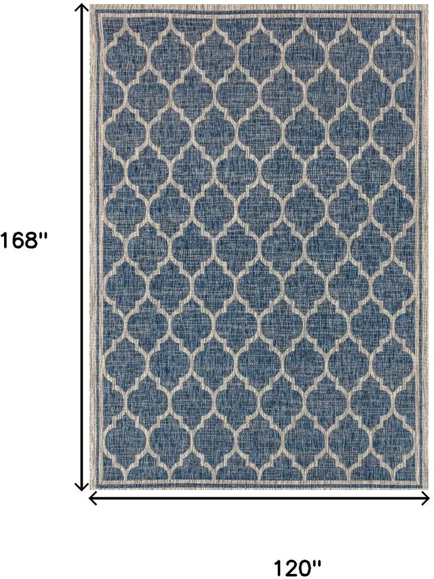 Navy Blue And Gray Geometric Indoor Outdoor Area Rug Photo 3