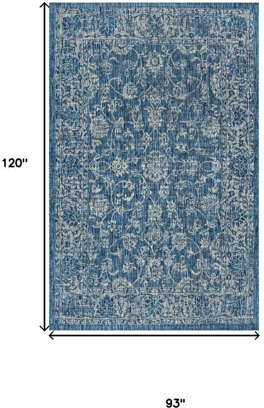 Navy Blue And Gray Medallion Indoor Outdoor Area Rug Photo 4