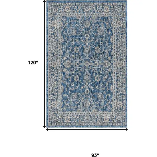 Navy Blue And Gray Medallion Indoor Outdoor Area Rug Photo 4