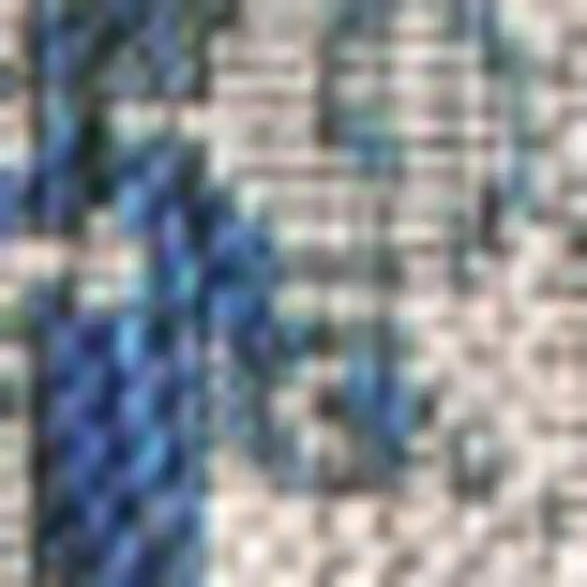 Navy Blue And Gray Medallion Indoor Outdoor Area Rug Photo 2