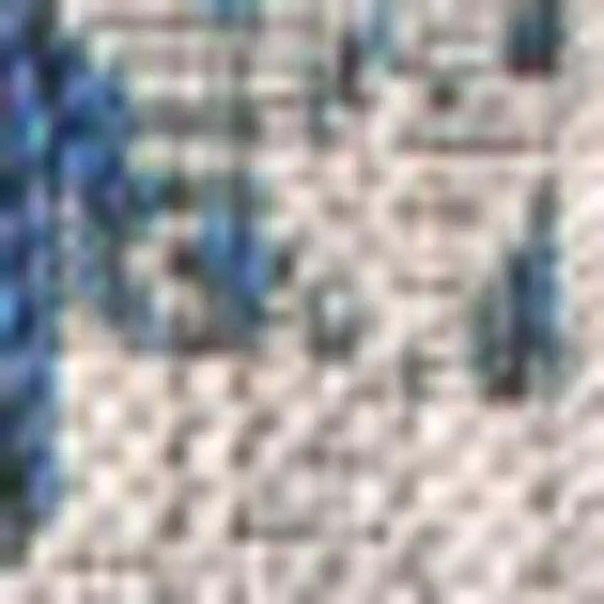 Navy Blue And Gray Medallion Indoor Outdoor Area Rug Photo 2