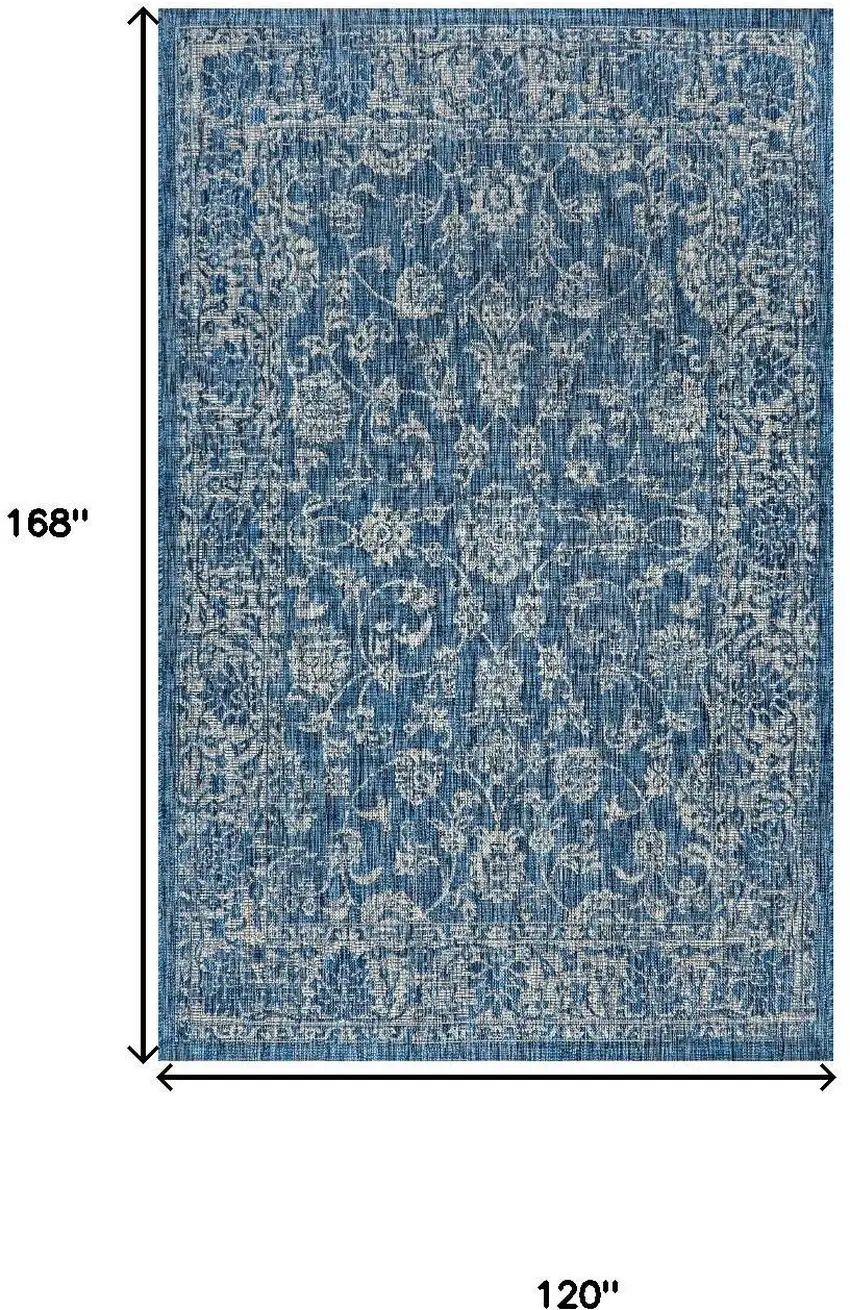 Navy Blue And Gray Medallion Indoor Outdoor Area Rug Photo 3
