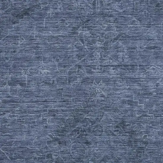 Navy Blue And Gray Medallion Washable Area Rug With UV Protection Photo 2