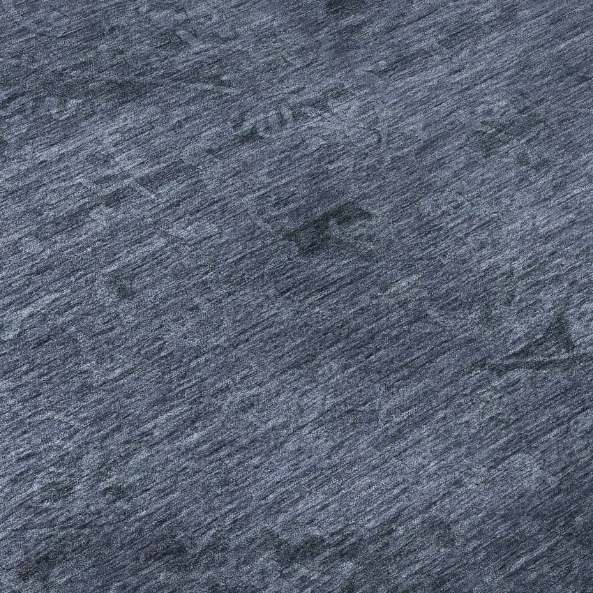 Navy Blue And Gray Medallion Washable Area Rug With UV Protection Photo 9