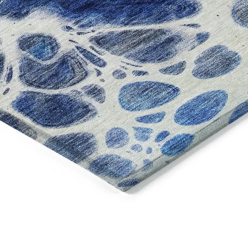Navy Blue And Gray Nautical Washable Indoor Outdoor Area Rug Photo 5