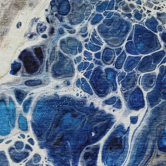 Navy Blue And Gray Nautical Washable Indoor Outdoor Area Rug Photo 6