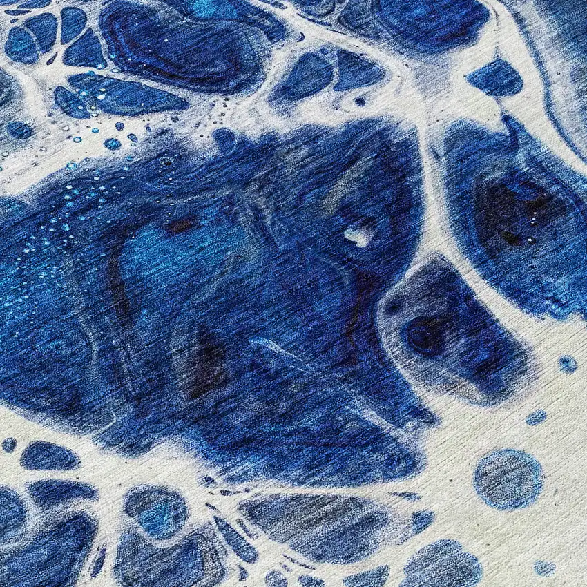 Navy Blue And Gray Nautical Washable Indoor Outdoor Area Rug Photo 8