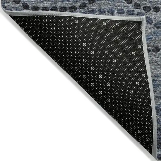 Navy Blue And Gray Ogee Washable Indoor Outdoor Area Rug Photo 7