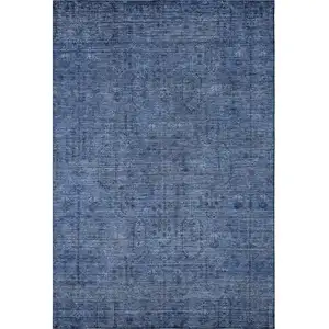 Photo of Navy Blue And Gray Southwestern Washable Area Rug With UV Protection