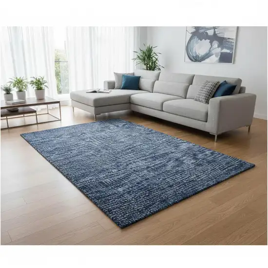 Navy Blue And Gray Southwestern Washable Area Rug With UV Protection Photo 2