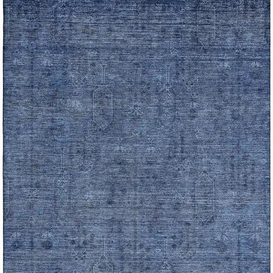 Navy Blue And Gray Southwestern Washable Area Rug With UV Protection Photo 3