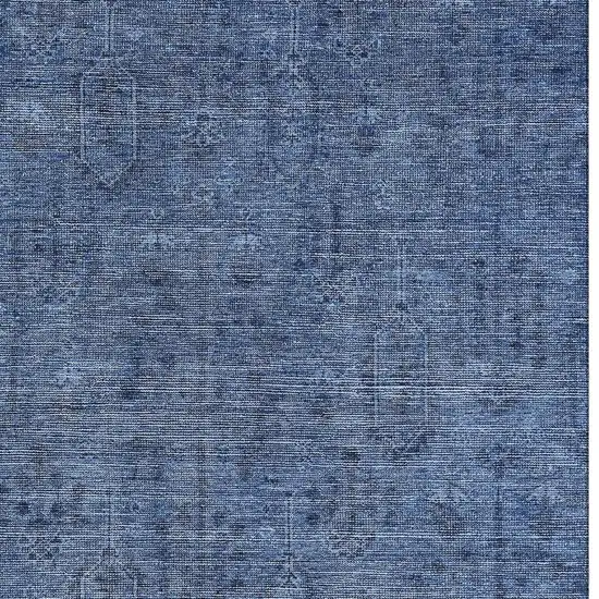 Navy Blue And Gray Southwestern Washable Area Rug With UV Protection Photo 3