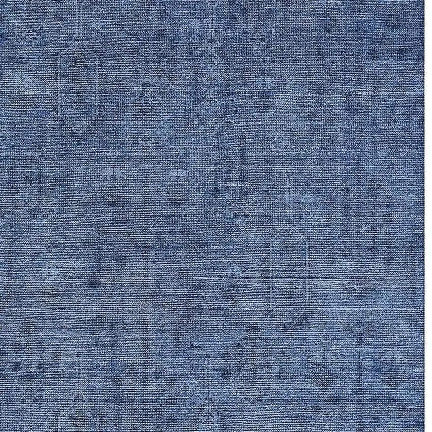 Navy Blue And Gray Southwestern Washable Area Rug With UV Protection Photo 3