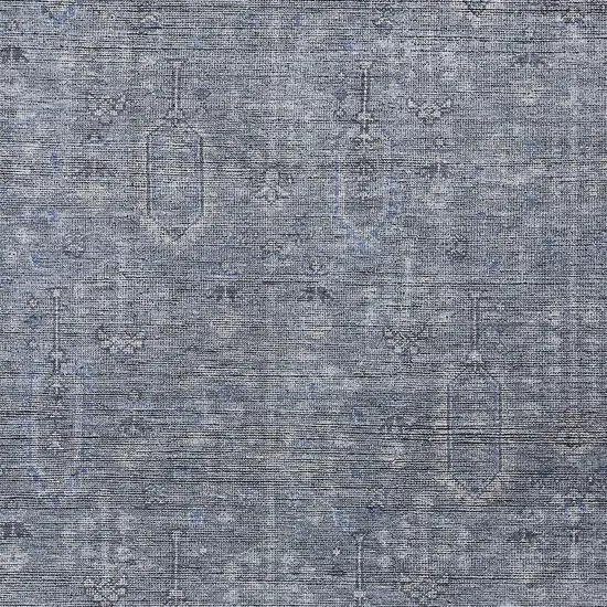 Navy Blue And Gray Southwestern Washable Indoor Outdoor Area Rug Photo 5