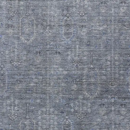 Navy Blue And Gray Southwestern Washable Indoor Outdoor Area Rug Photo 6
