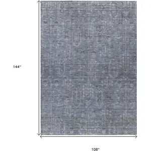 Photo of Navy Blue And Gray Southwestern Washable Indoor Outdoor Area Rug