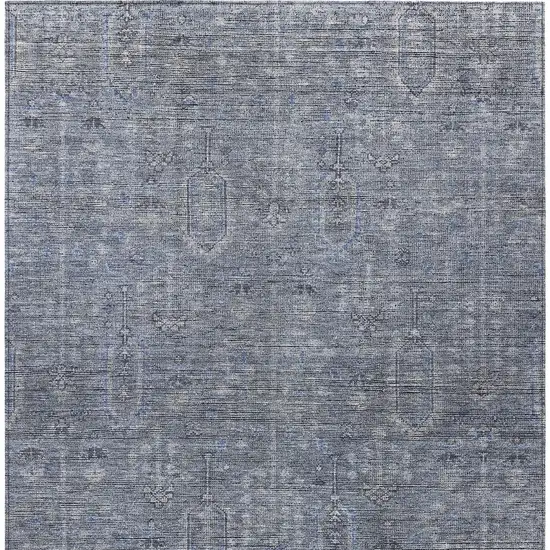Navy Blue And Gray Southwestern Washable Indoor Outdoor Area Rug Photo 7