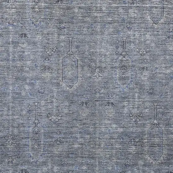 Navy Blue And Gray Southwestern Washable Indoor Outdoor Area Rug Photo 6