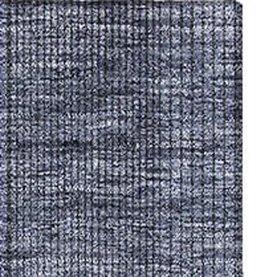 Navy Blue And Gray Striped Washable Area Rug With UV Protection Photo 4