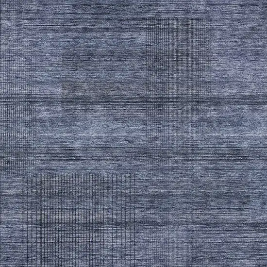 Navy Blue And Gray Striped Washable Indoor Outdoor Area Rug Photo 6
