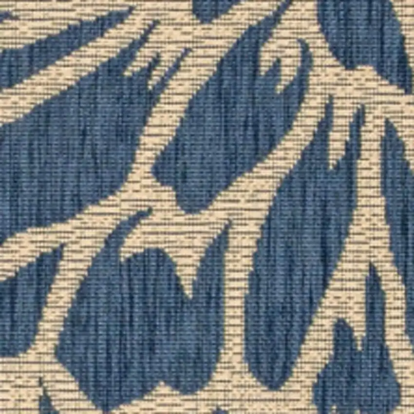 Navy Blue And Green Floral Indoor Outdoor Area Rug Photo 2