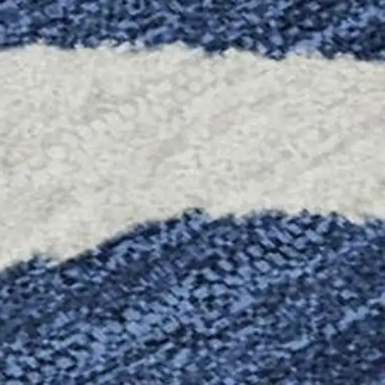 Navy Blue And Ivory Abstract Geometric Washable Area Rug With UV Protection Photo 7