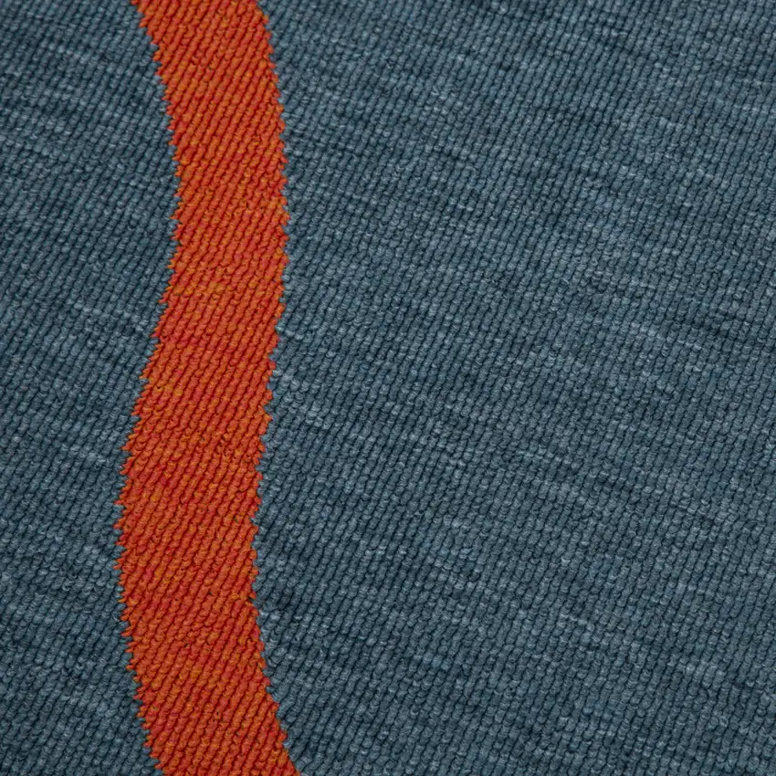 Navy Blue And Ivory Abstract Square Rug Photo 8