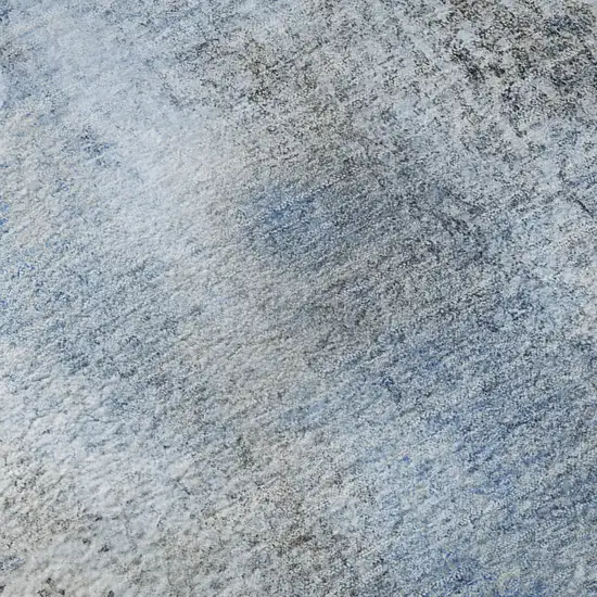 Navy Blue And Ivory Abstract Washable Area Rug With UV Protection Photo 3