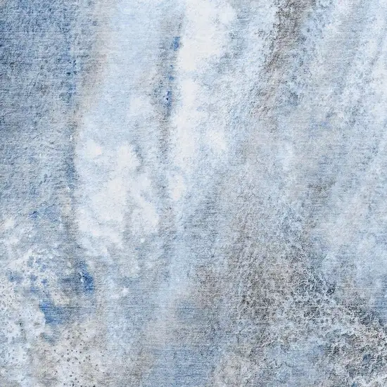 Navy Blue And Ivory Abstract Washable Area Rug With UV Protection Photo 3