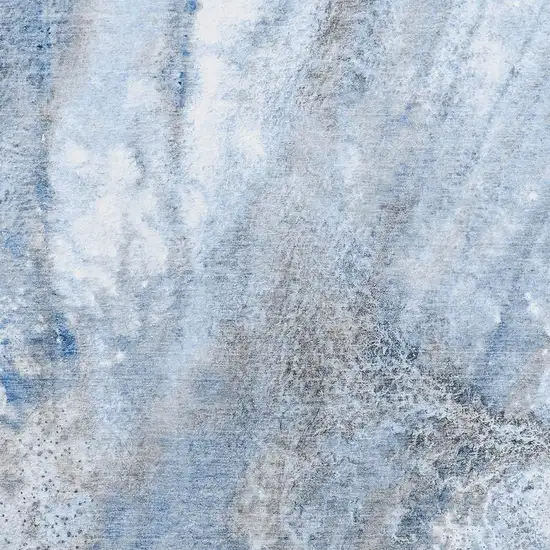 Navy Blue And Ivory Abstract Washable Area Rug With UV Protection Photo 3