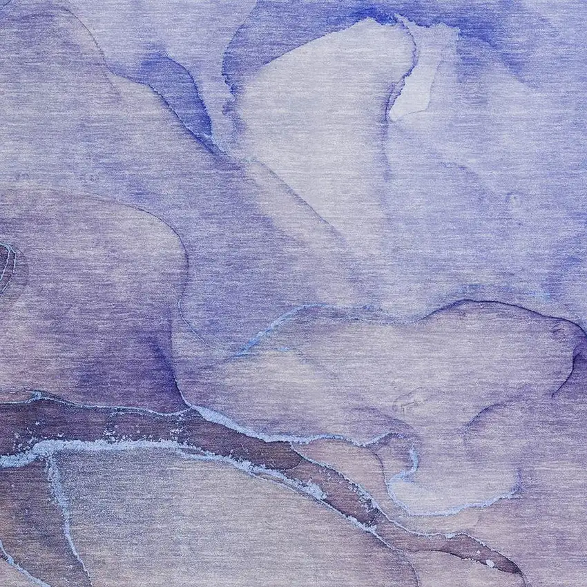 Navy Blue And Ivory Abstract Washable Area Rug With UV Protection Photo 3