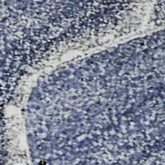 Navy Blue And Ivory Abstract Washable Area Rug With UV Protection Photo 5