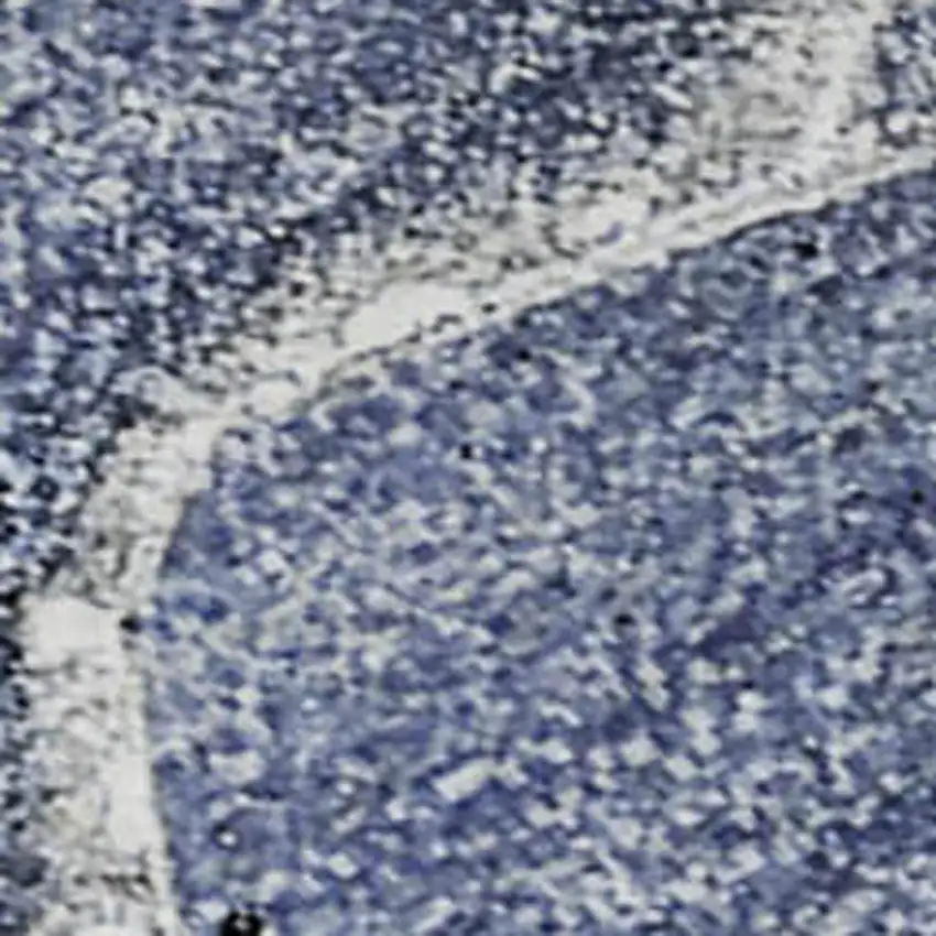 Navy Blue And Ivory Abstract Washable Area Rug With UV Protection Photo 5