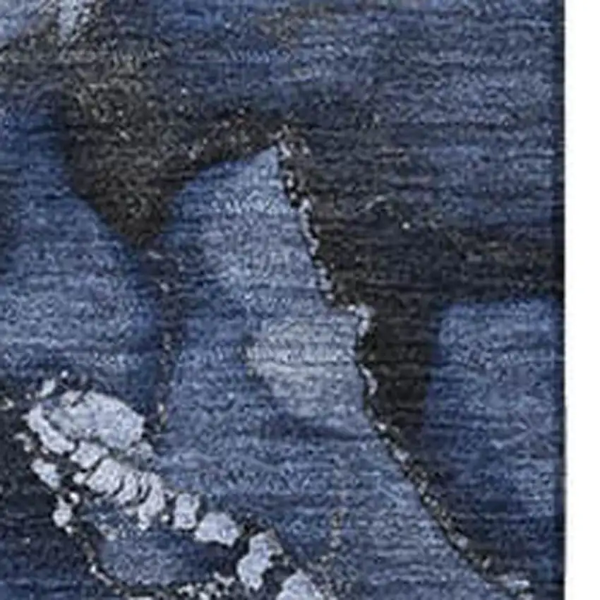 Navy Blue And Ivory Abstract Washable Area Rug With UV Protection Photo 3