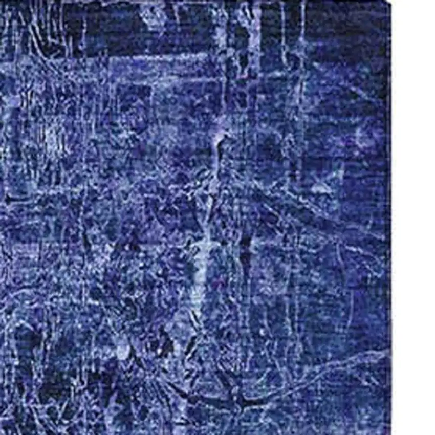 Navy Blue And Ivory Abstract Washable Area Rug With UV Protection Photo 1