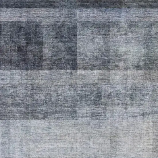 Navy Blue And Ivory Abstract Washable Area Rug With UV Protection Photo 3