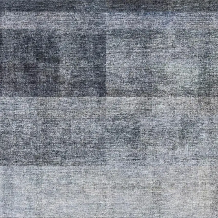 Navy Blue And Ivory Abstract Washable Area Rug With UV Protection Photo 3