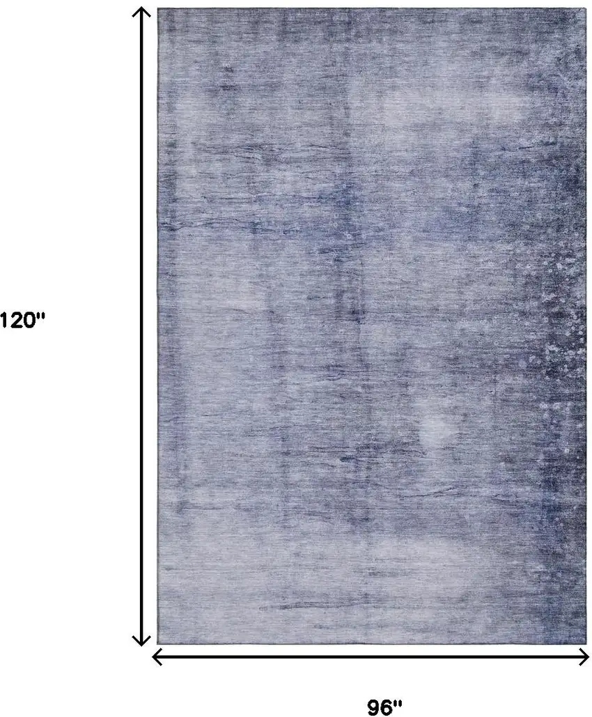 Navy Blue And Ivory Abstract Washable Area Rug With UV Protection Photo 6