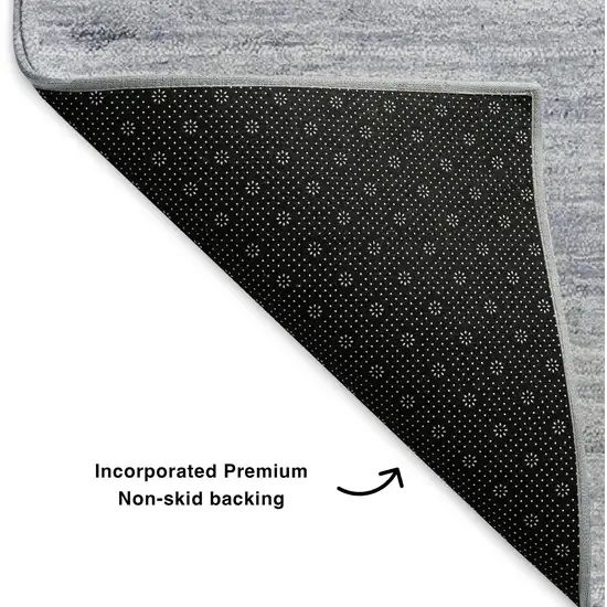 Navy Blue And Ivory Abstract Washable Area Rug With UV Protection Photo 7