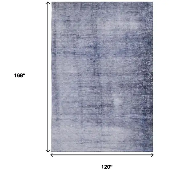 Navy Blue And Ivory Abstract Washable Area Rug With UV Protection Photo 5